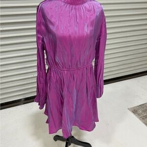 Vibrant Purple Long Sleeve Dress